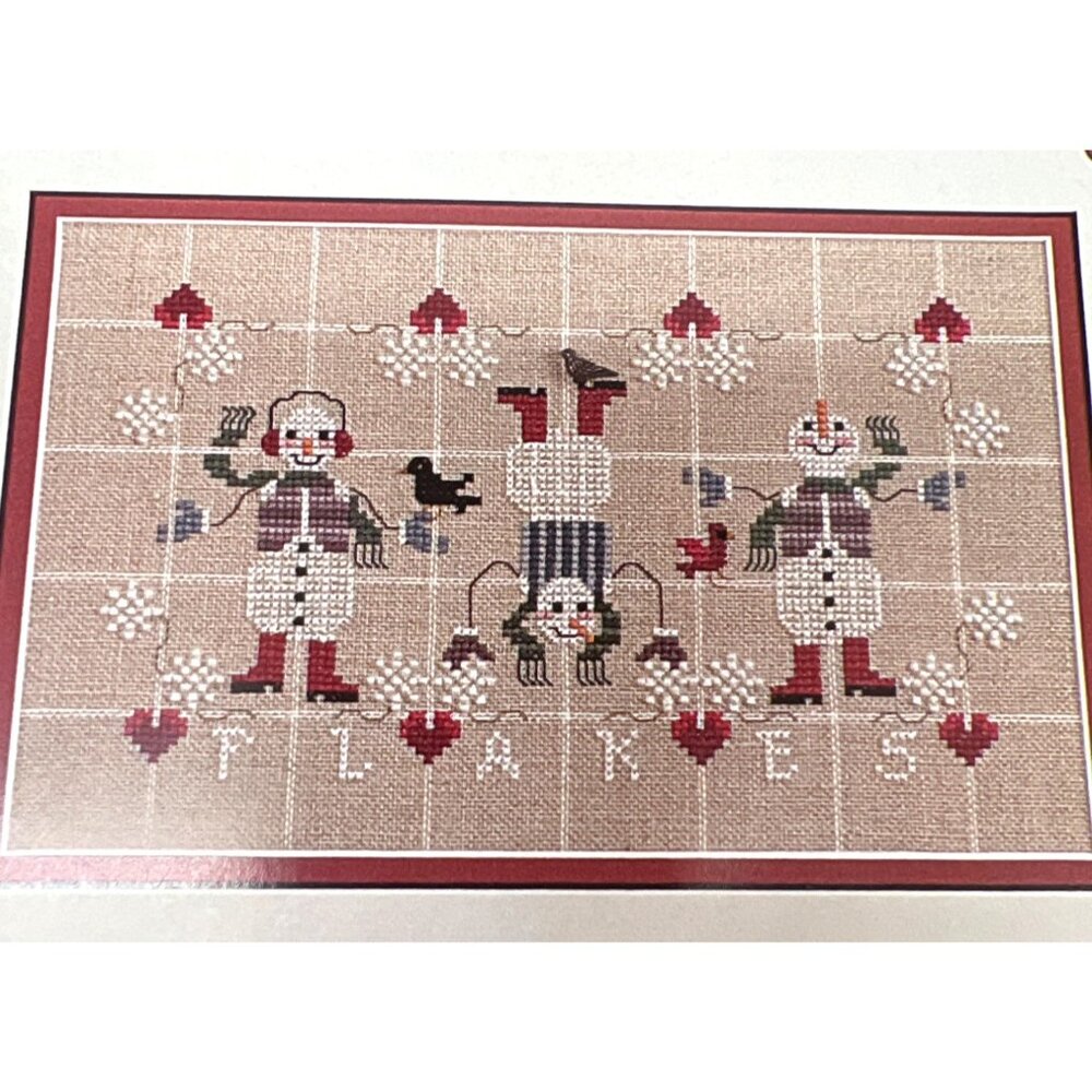 Just Nan Flakes Cross Stitch Pattern Winter Snowmen